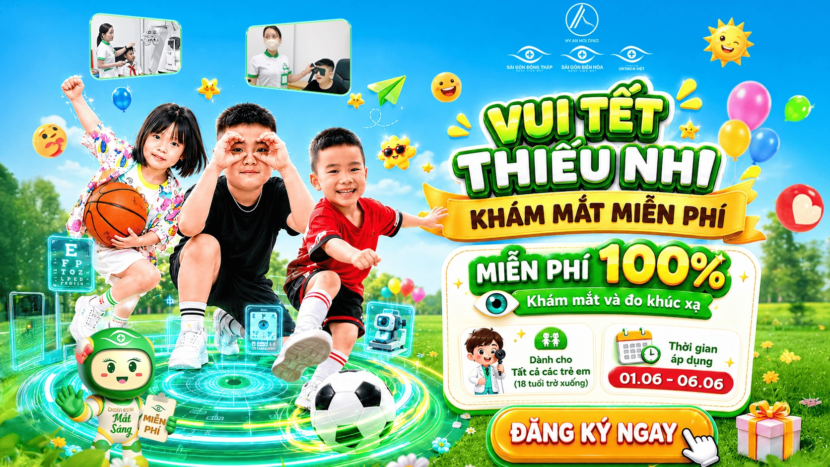 Phòng khám Ortho-K vui tết thiếu nhi khám mắt miễn phí