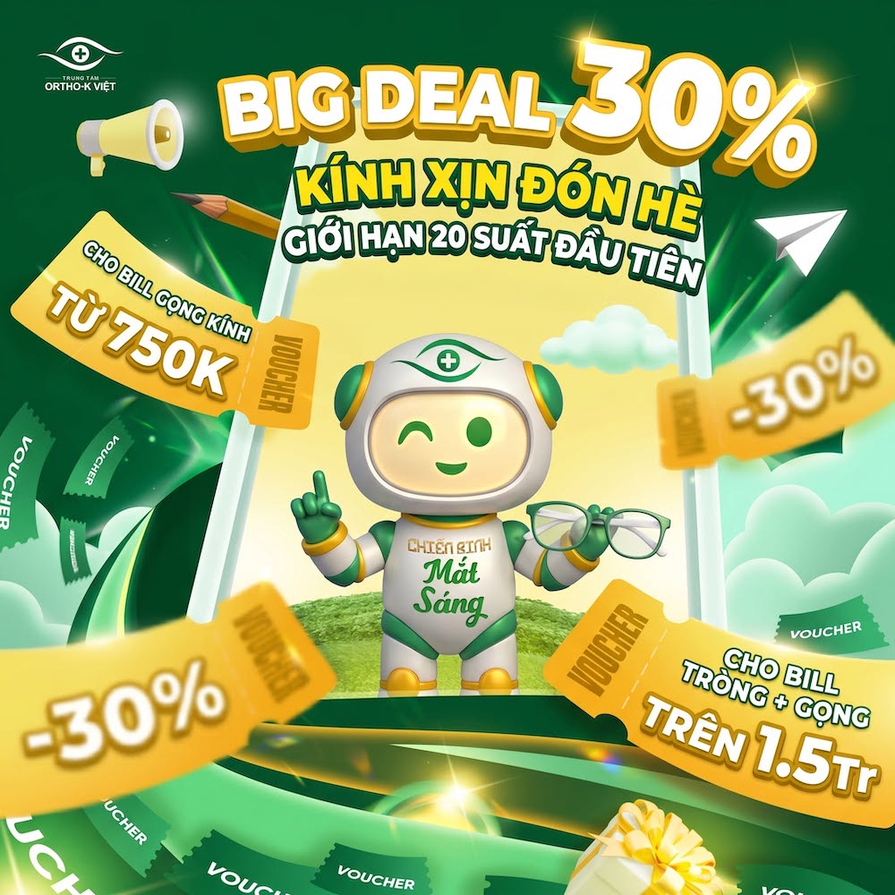 Giảm 30% kính gọng