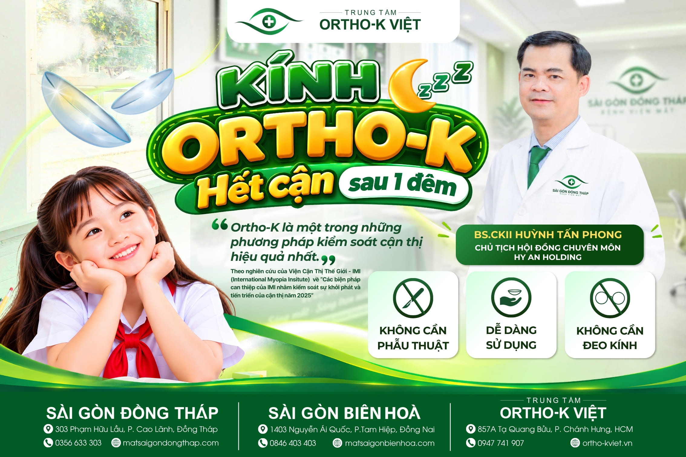 Kính Ortho-K hết cận sau 1 đêm